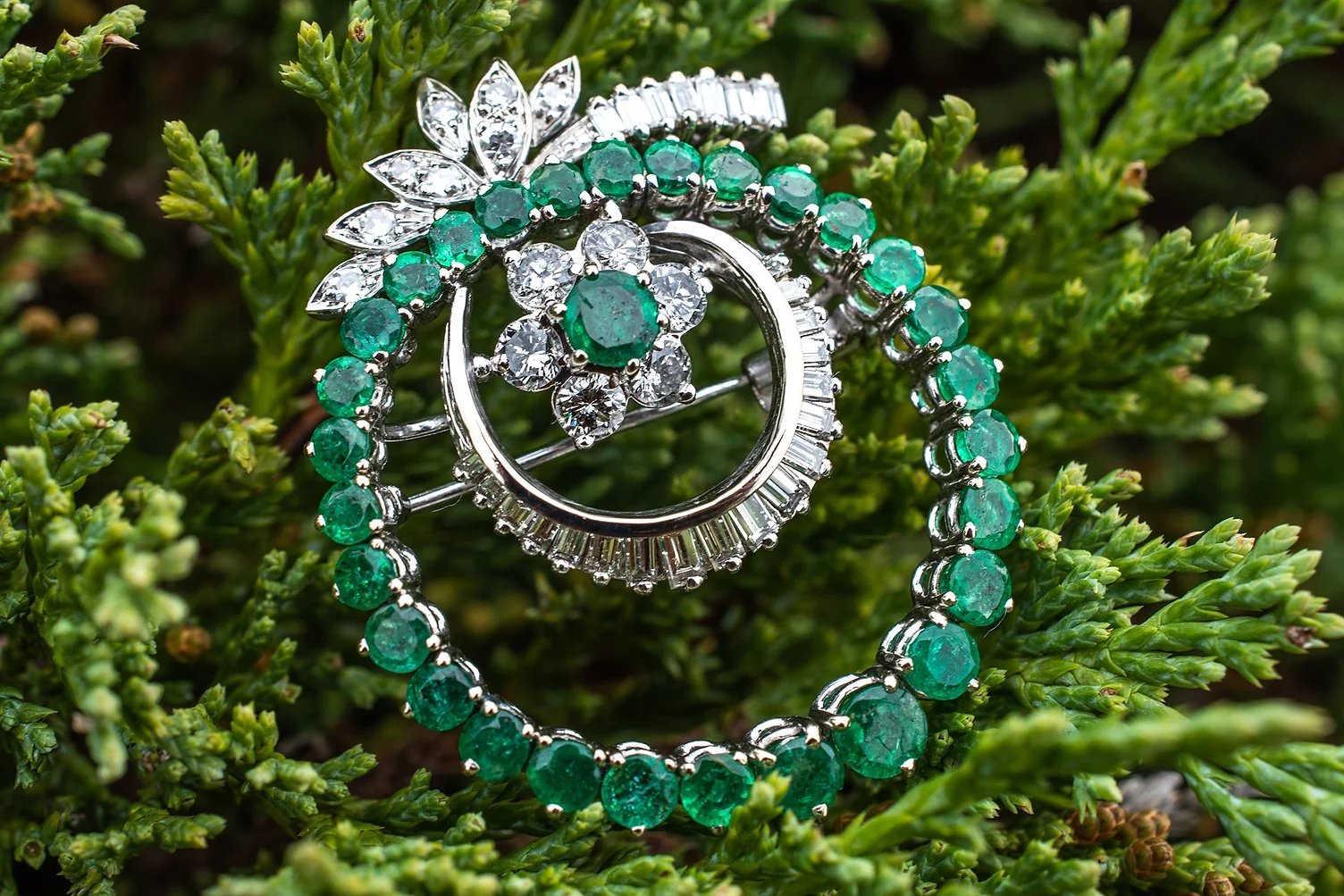 Estate Green Brooch
