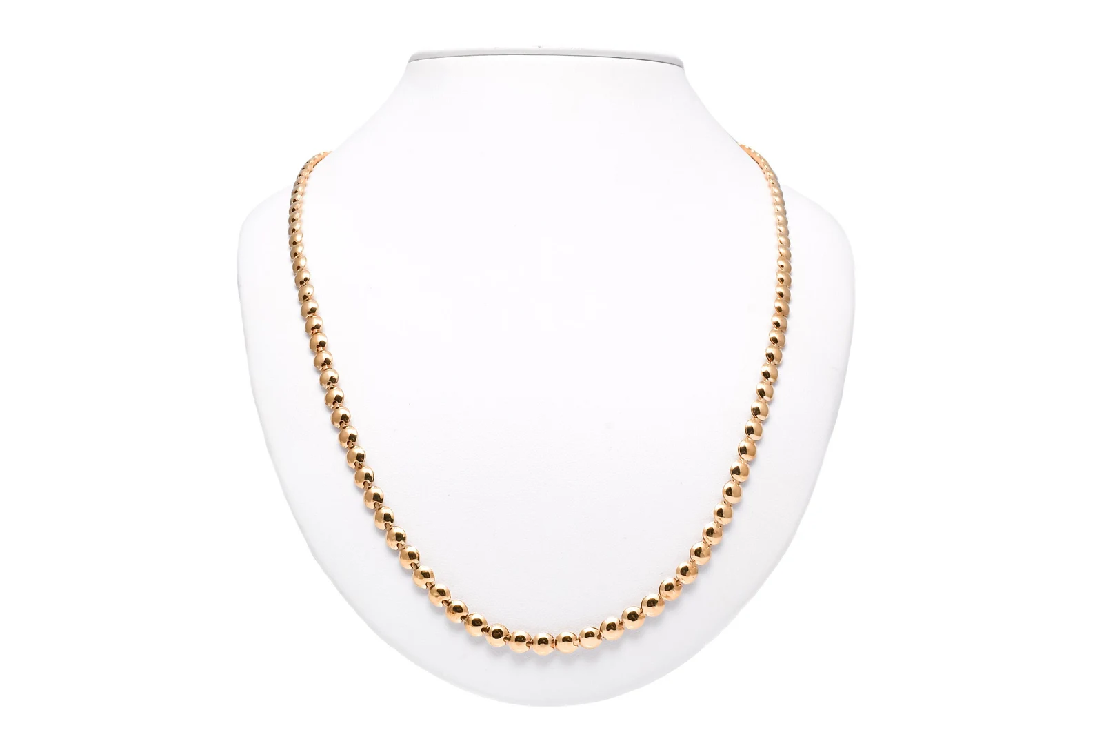 14 Karat Yellow Gold Bubble Style Link Chain Estate Necklace