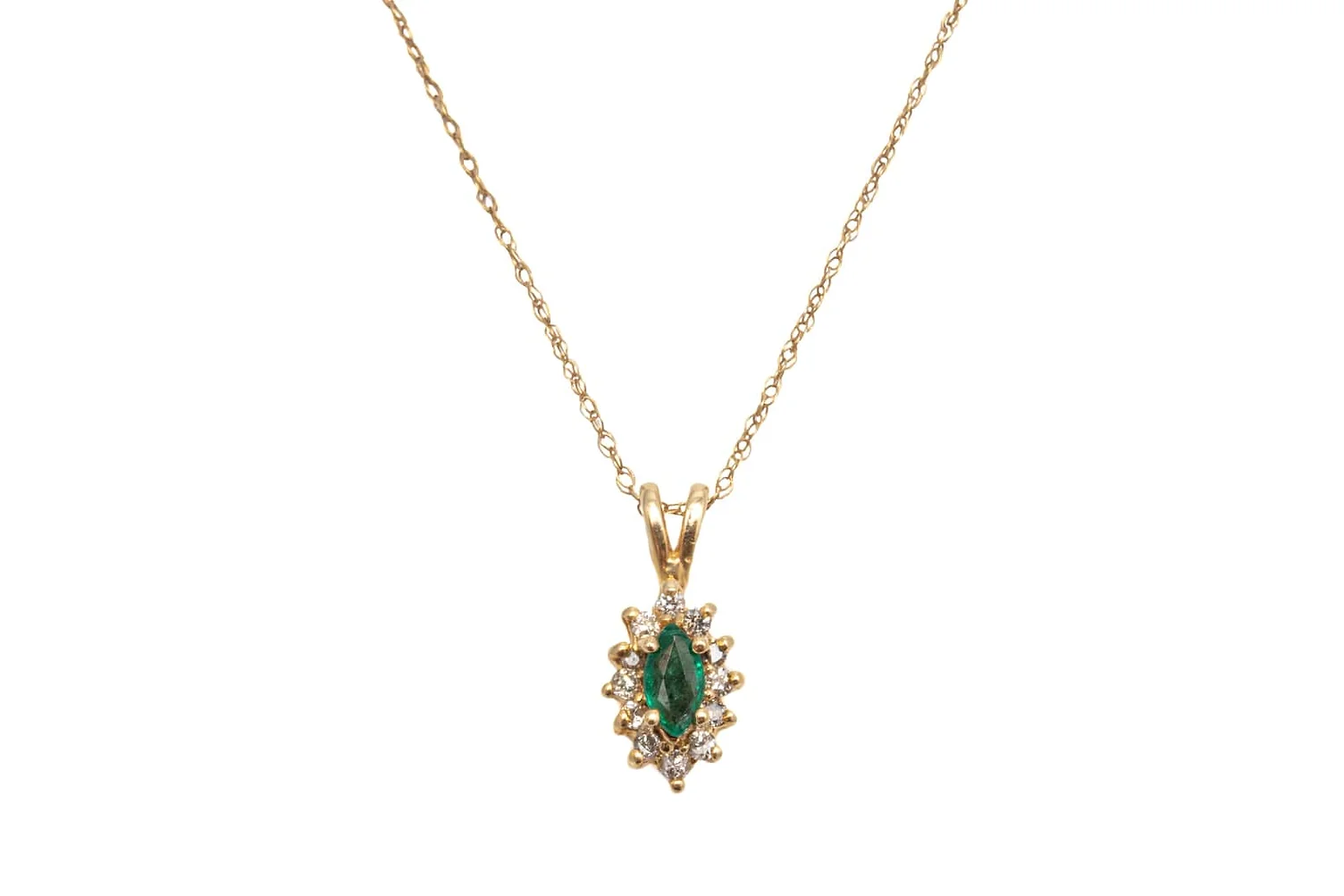Estate Green Pendant with Chain