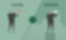 Split image: Left, a person holds a house, labeled "In-House." Right, another uses a telescope, labeled "Outsource." Background is green.