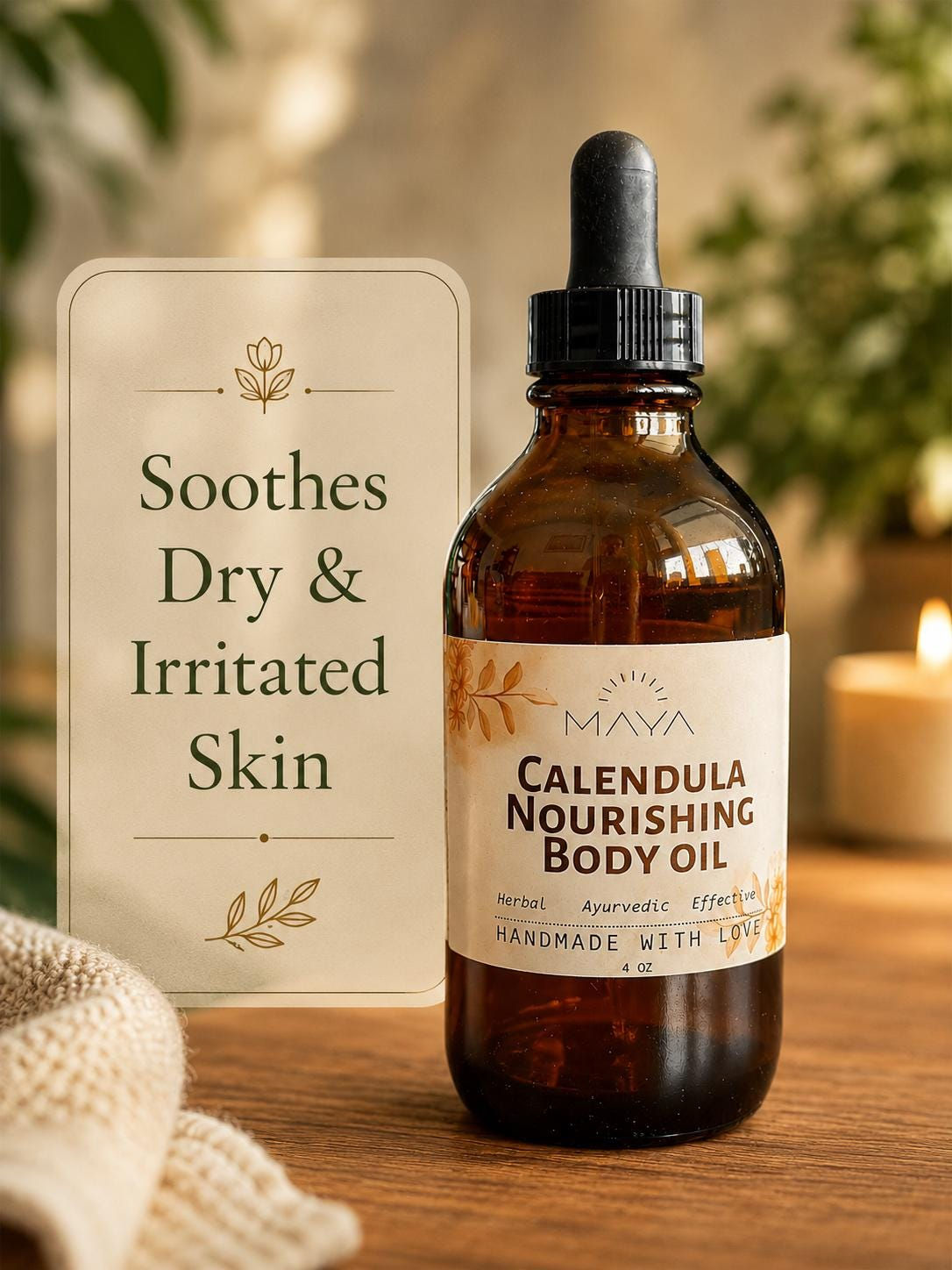 Herbal Moisturizing Body Oil for Dry Sensitive Skin