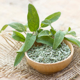 Kurutulmuş adaçayı yaprakları.