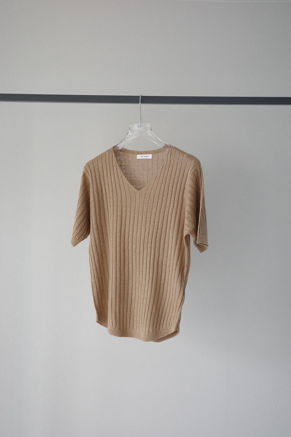 サムネイル： Linen V neck rib tops