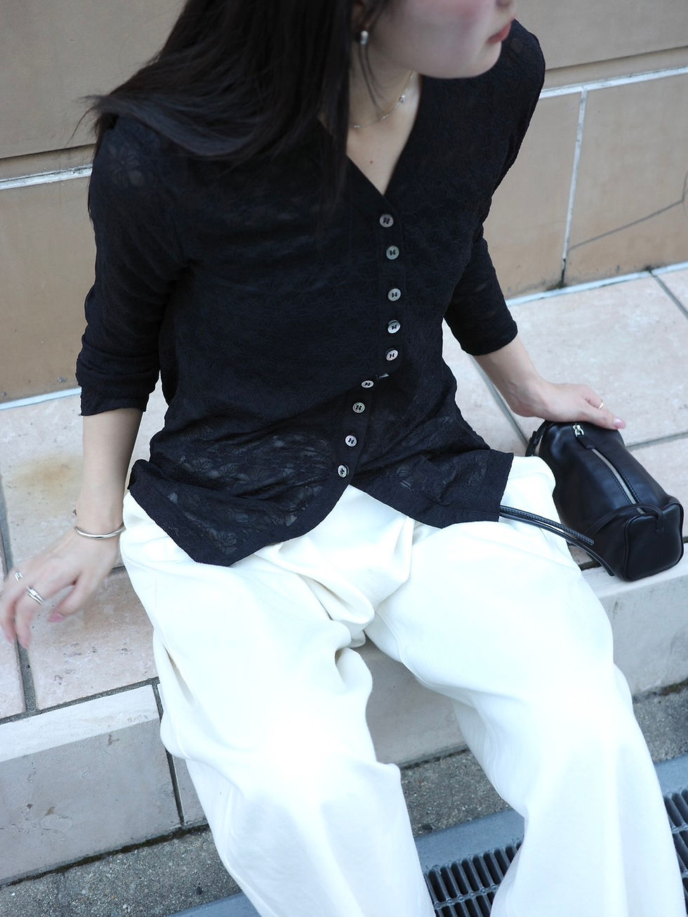 サムネイル： 【SALT PLUS JAPAN】Lace Vneck Cardigan tops