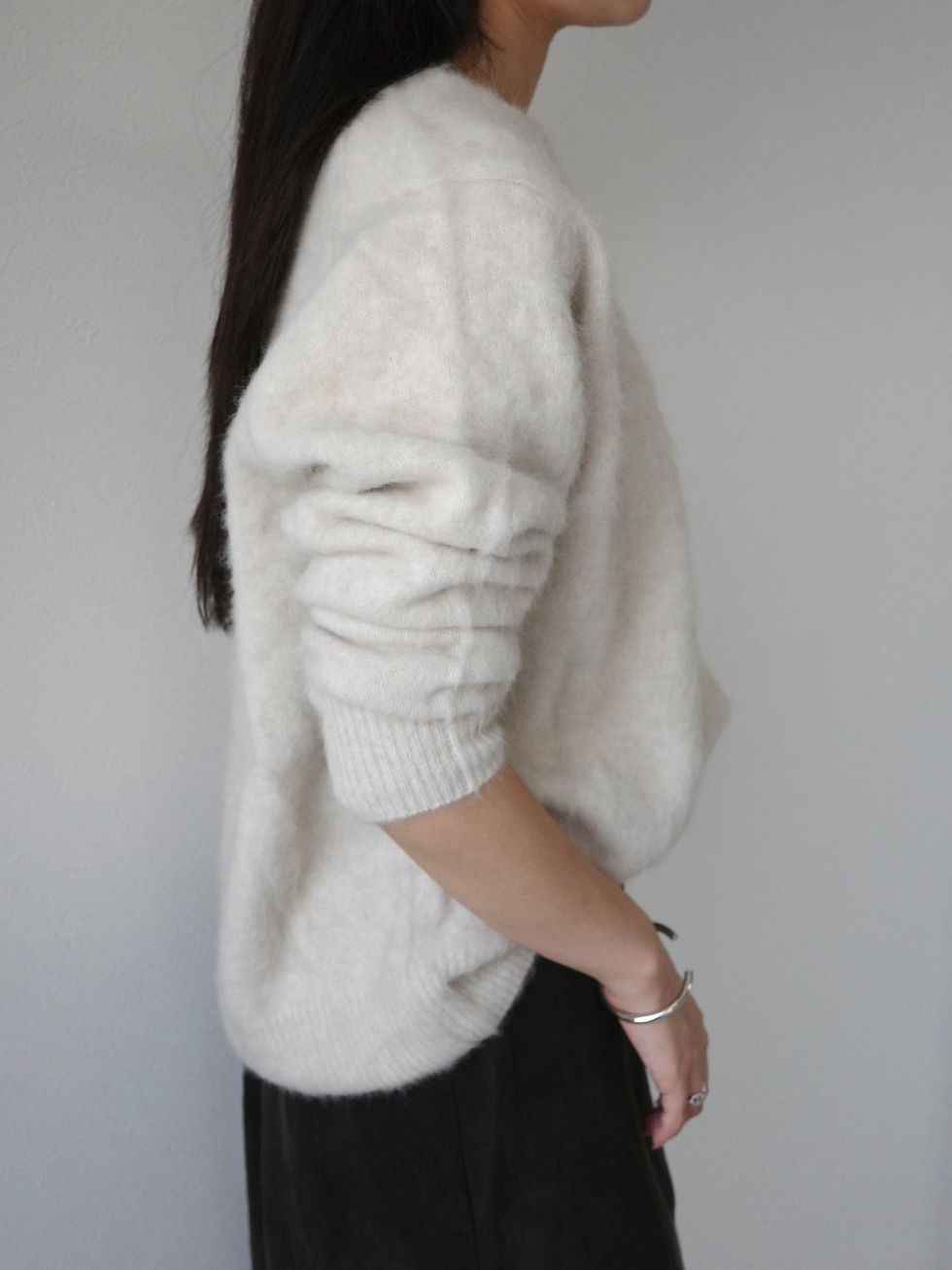 サムネイル： Fox Cashmere V Neck Tops