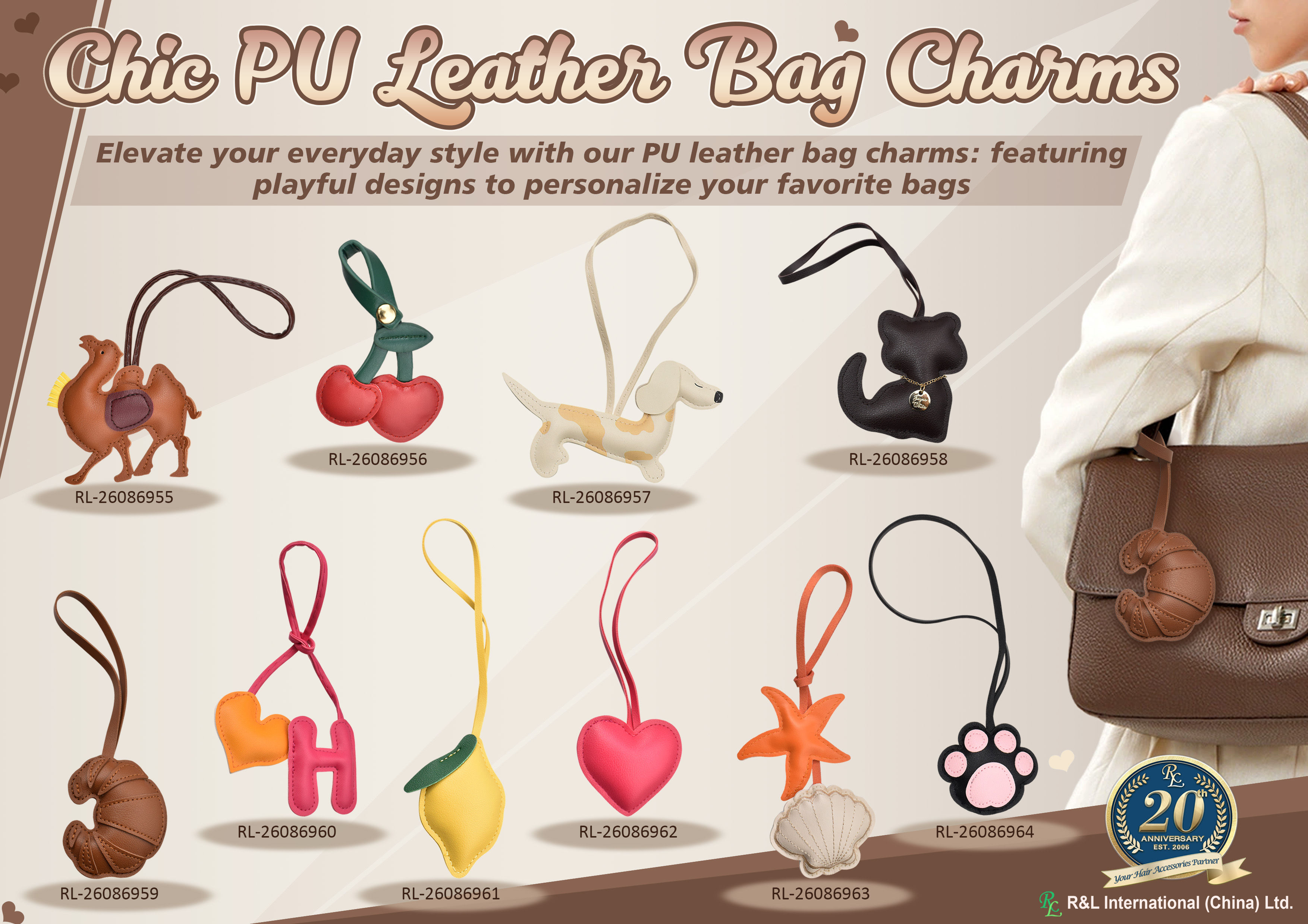 Chic PU Leather Bag Charms