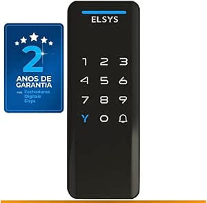 Fechadura Digital de Sobrepor, Abertura por senha ou tag, Pop, Preta, DS1100V, Elsys