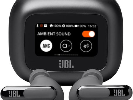 JBL, Fone de Ouvido Bluetooth, Live Beam 3, Intra Auricular, Sem Fio, Com Tela de 1.45", Cancelamento de Ruído, Resistente À Água e Poeira