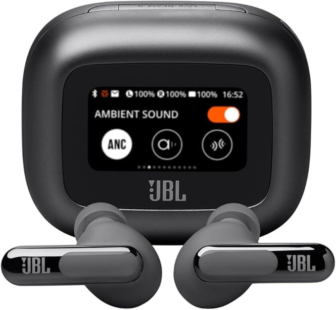 JBL, Fone de Ouvido Bluetooth, Live Beam 3, Intra Auricular, Sem Fio, Com Tela de 1.45", Cancelamento de Ruído, Resistente À Água e Poeira