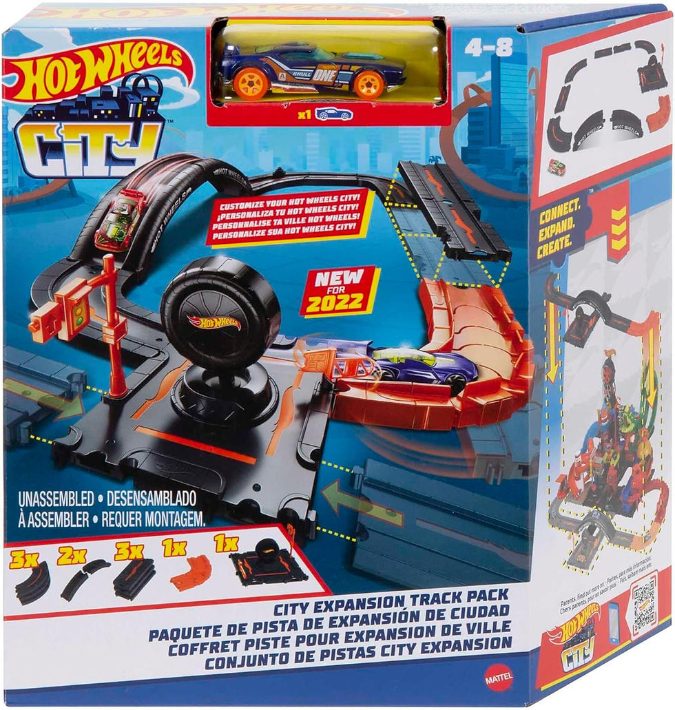 Hot Wheels City Pista de Brinquedo, para crianças a partir de 4 anos, kit completo para construção urbana com 10 peças que incluem curvas radicais, pistas retas velozes, praça central e uma ponte. Compatível com todos os outros conjuntos Hot Wheels.