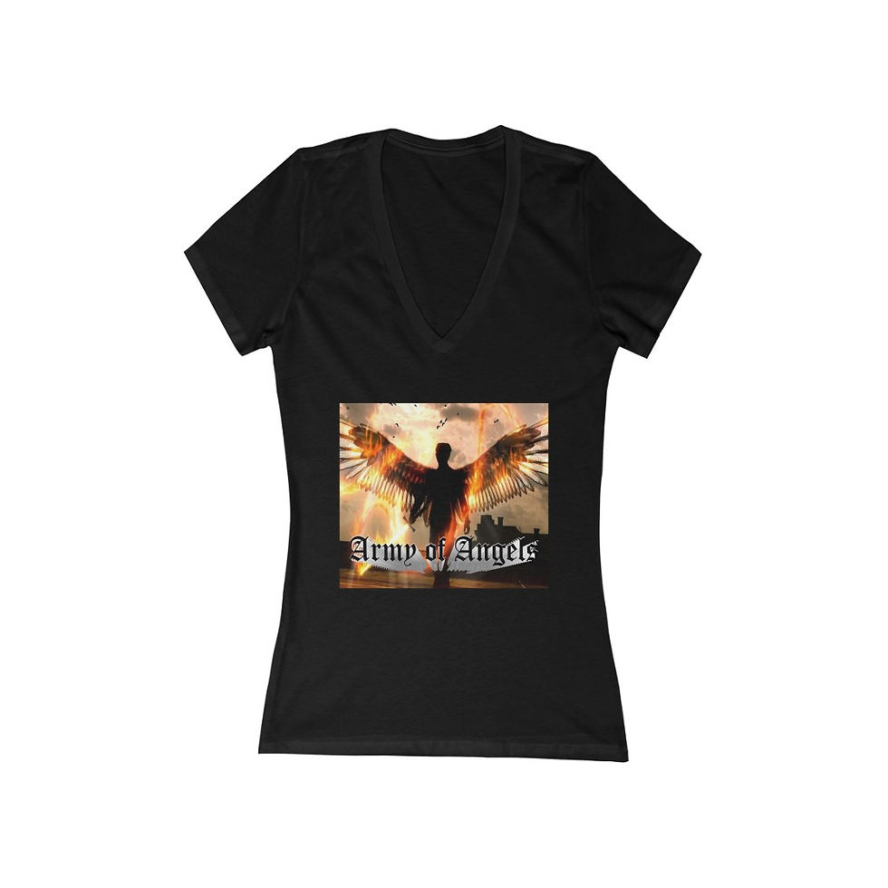 Thumbnail: Women's Jersey Short Sleeve Deep V-Neck Tee