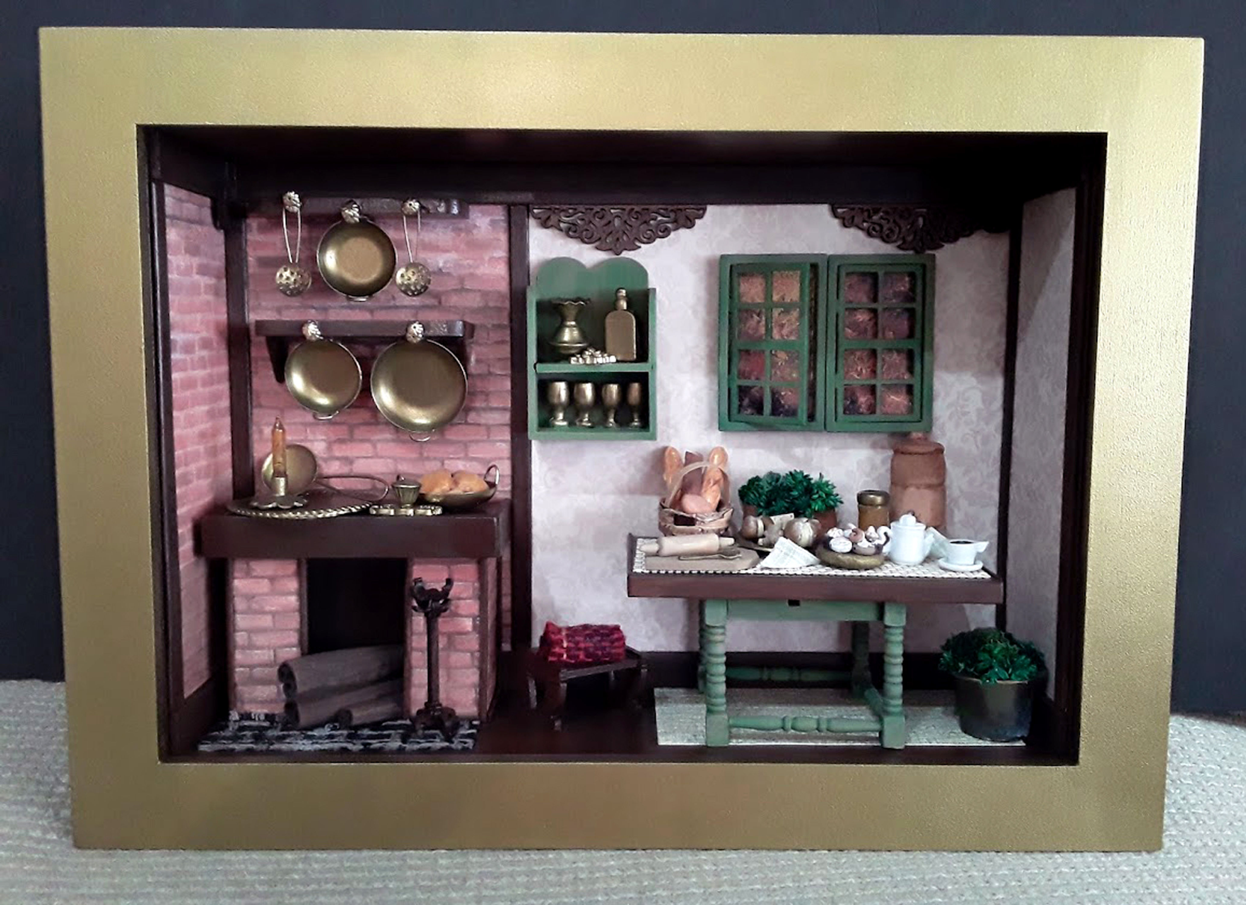 Quadro Cenário em Miniatura COZINHA SHABBY CHIC 2