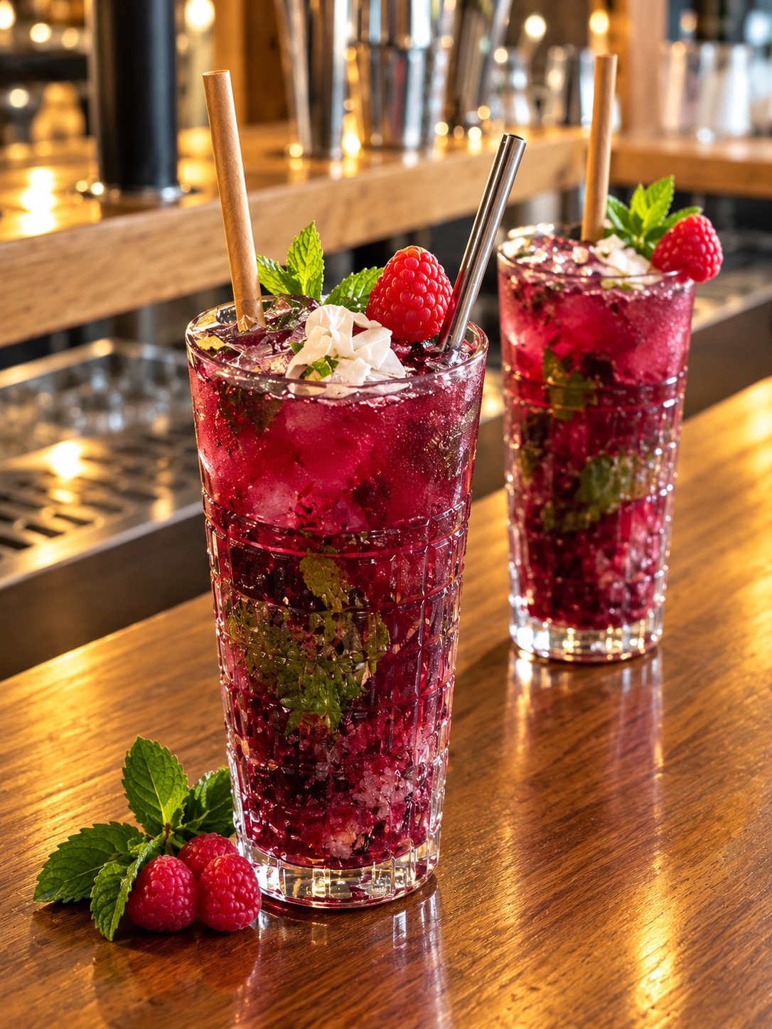 Cocktails aux fruits rouges