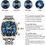 Thumbnail: Montre chronographe en acier inoxydable OLEVS pour homme, grand cadran doré, ar