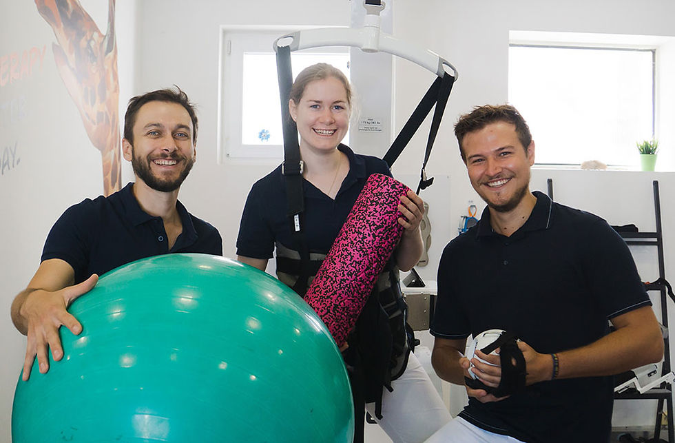 Teamfoto: Moritz, Helena und Moritz