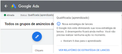 Fase de aprendizado Google Ads