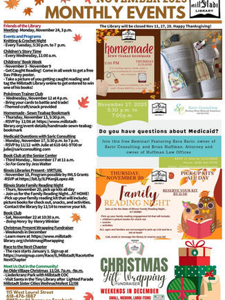 Welcome November 2025! Check out our monthly events!