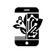 DALL·E 2024-02-16 13.44.25 - Erstelle ein einfaches, schwarz-weißes Icon, das eine vertikale Teilung aufweist. Auf der linken Seite soll ein stilisiertes Handy dargestellt werden,.webp