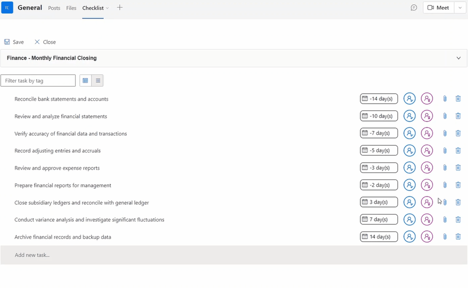 TeamsWork Checklist - Adding Tasks from Downloaded Template