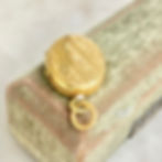 Thumbnail: Vintage gold tone and enamel fern opening locket