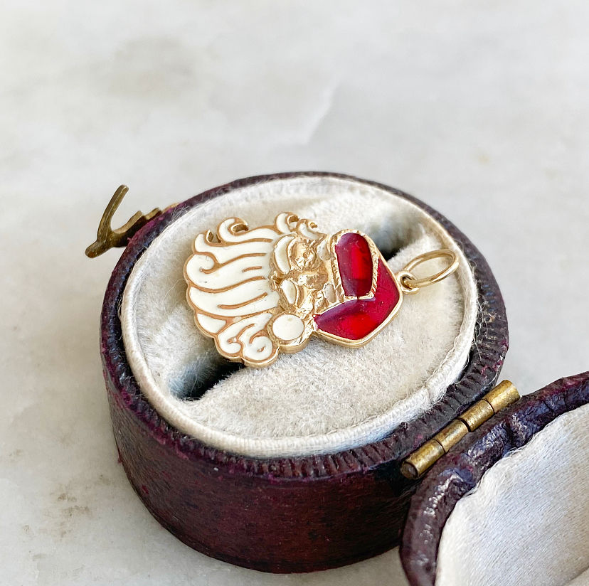 Thumbnail: Vintage 9ct gold and enamel Father Christmas Santa charm