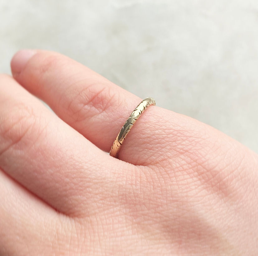 Thumbnail: Antique gold chased ring/charm holder