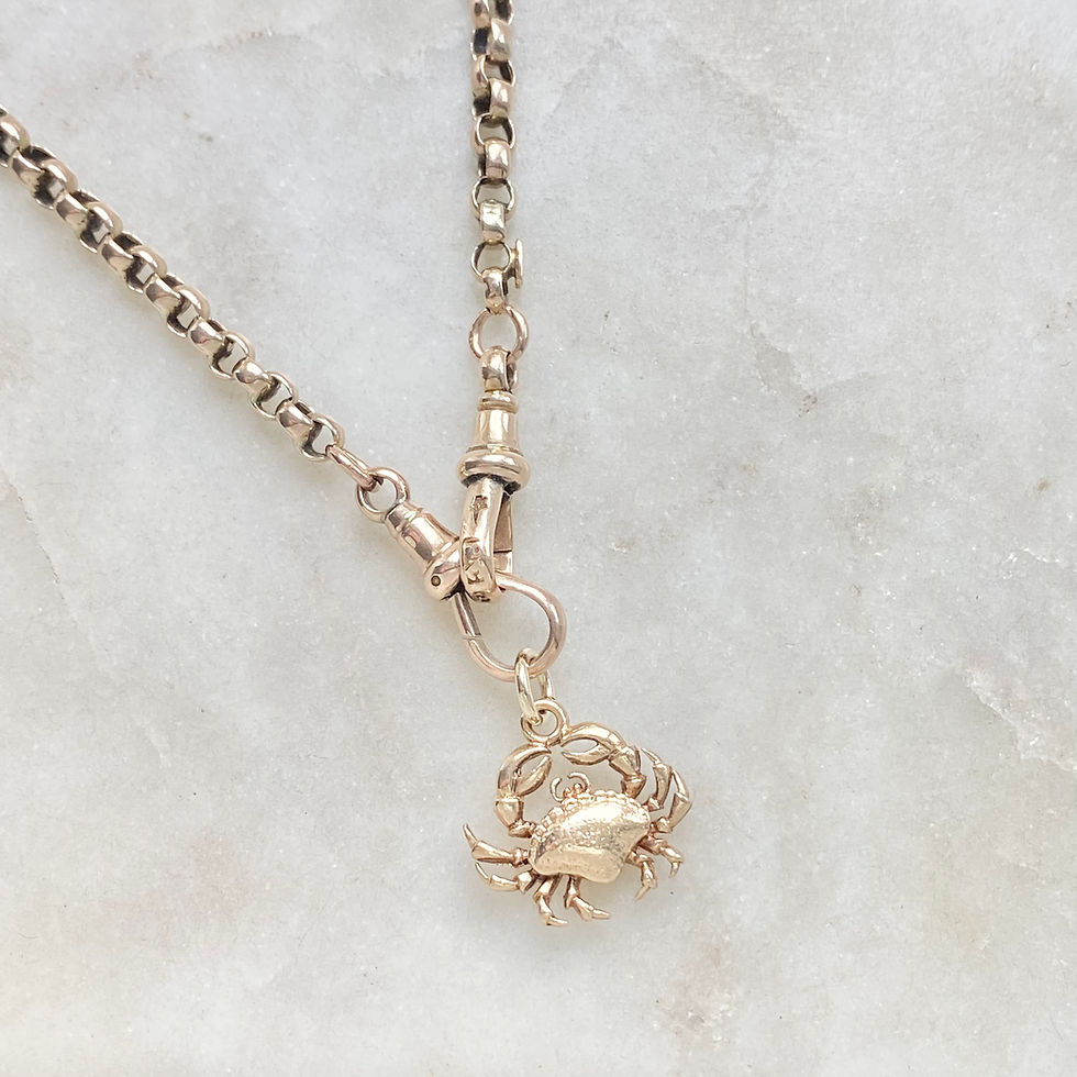 Thumbnail: Vintage 1968 9ct solid gold crab Cancer Zodiac charm