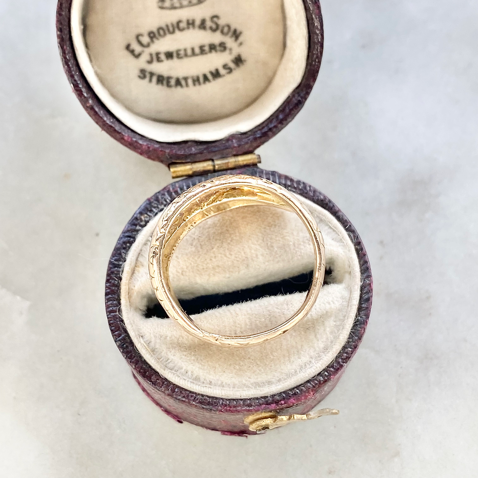 Thumbnail: Vintage 1973 9ct gold and ruby eyed snake ring