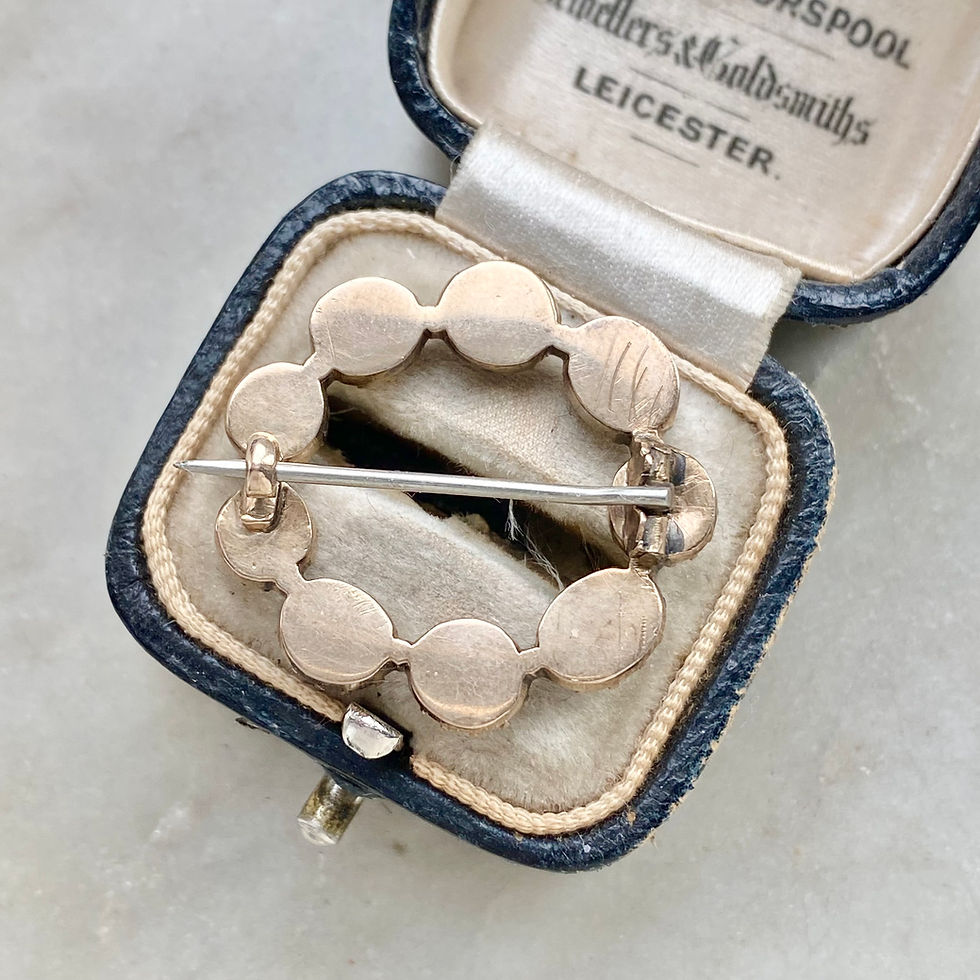 Thumbnail: Antique moonstone circular brooch