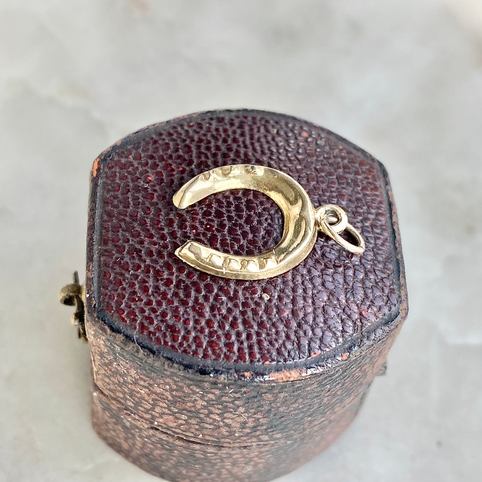 Thumbnail: Vintage 1963 9ct gold horseshoe lucky talisman charm