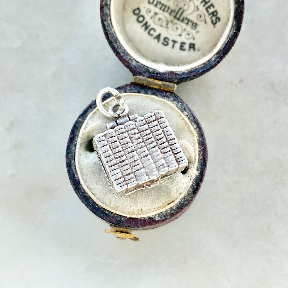 Thumbnail: Vintage sterling silver opening picnic basket charm
