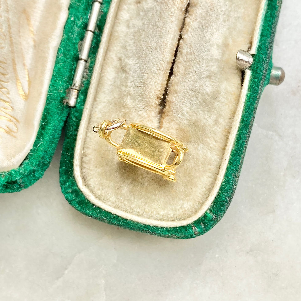 Thumbnail: Vintage 9ct gold drinks trolley charm
