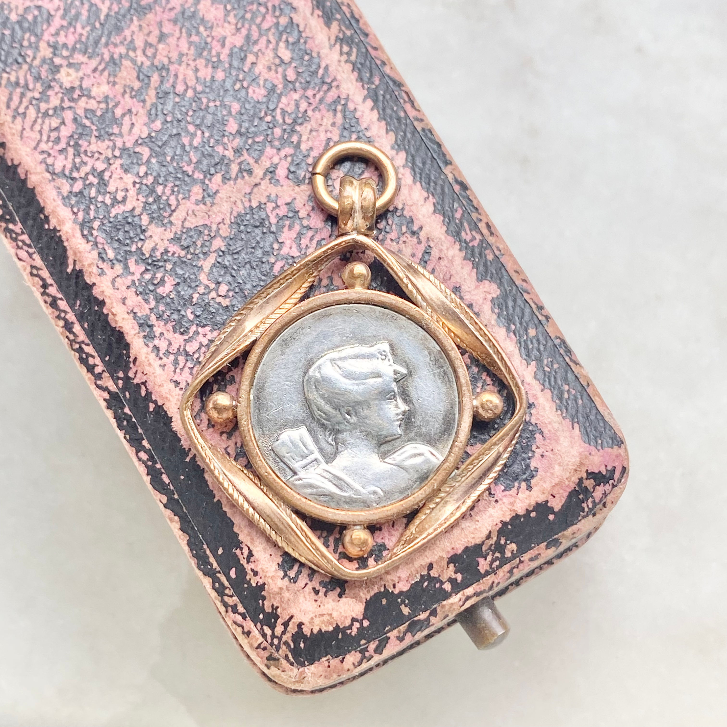 Vintage Art Nouveau style Goddess Diana/Goddess Artemis medallion pendant