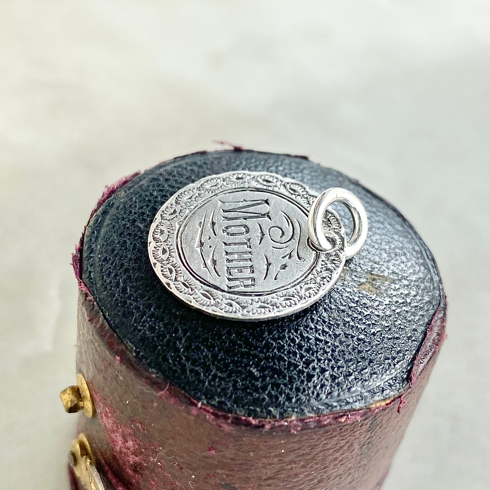 Thumbnail: Antique Victorian silver 'Mother' hand engraved love token coin