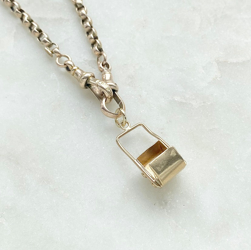 Thumbnail: Vintage 1958 9ct gold pram charm