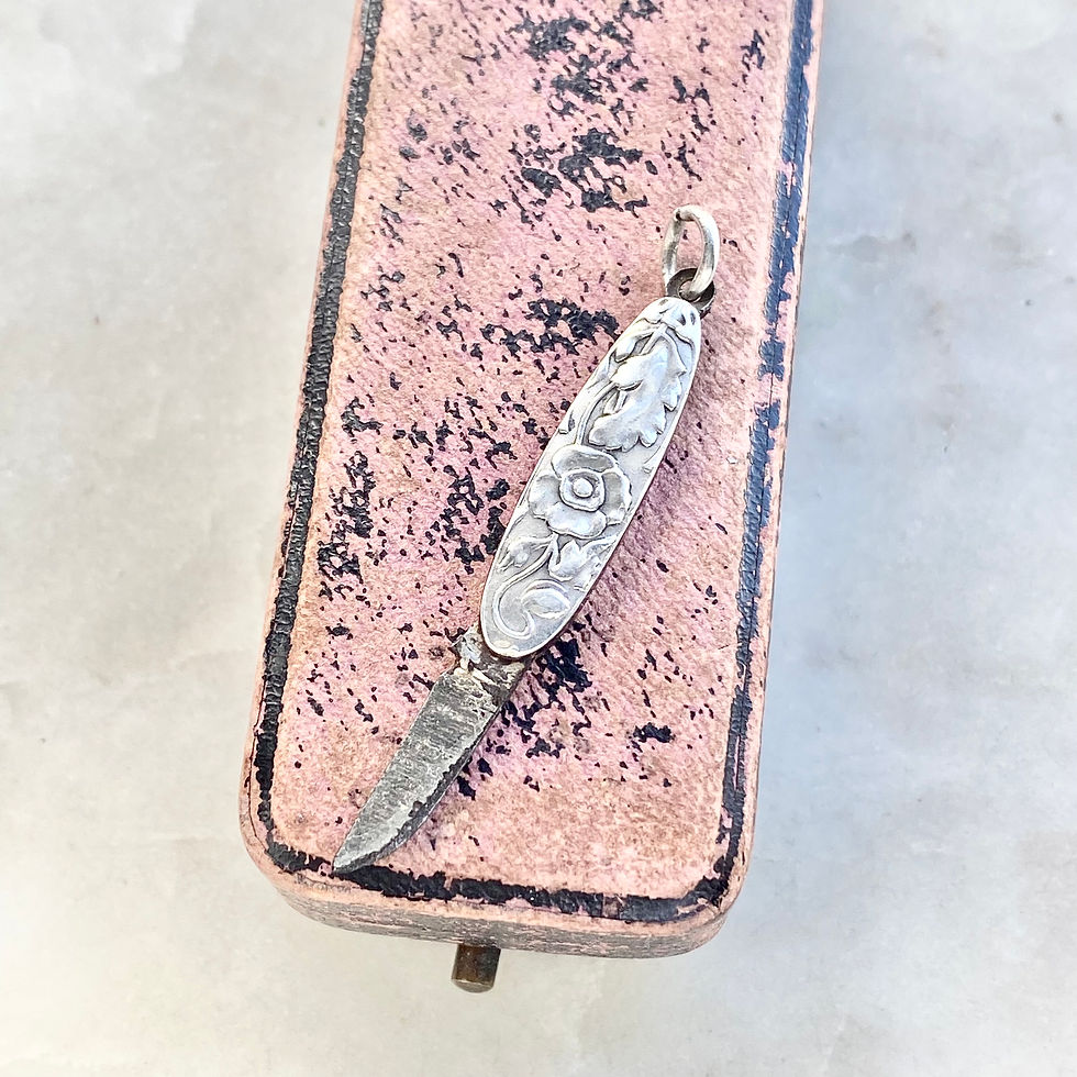 Thumbnail: Vintage Art Nouveau style silver opening fruit knife charm