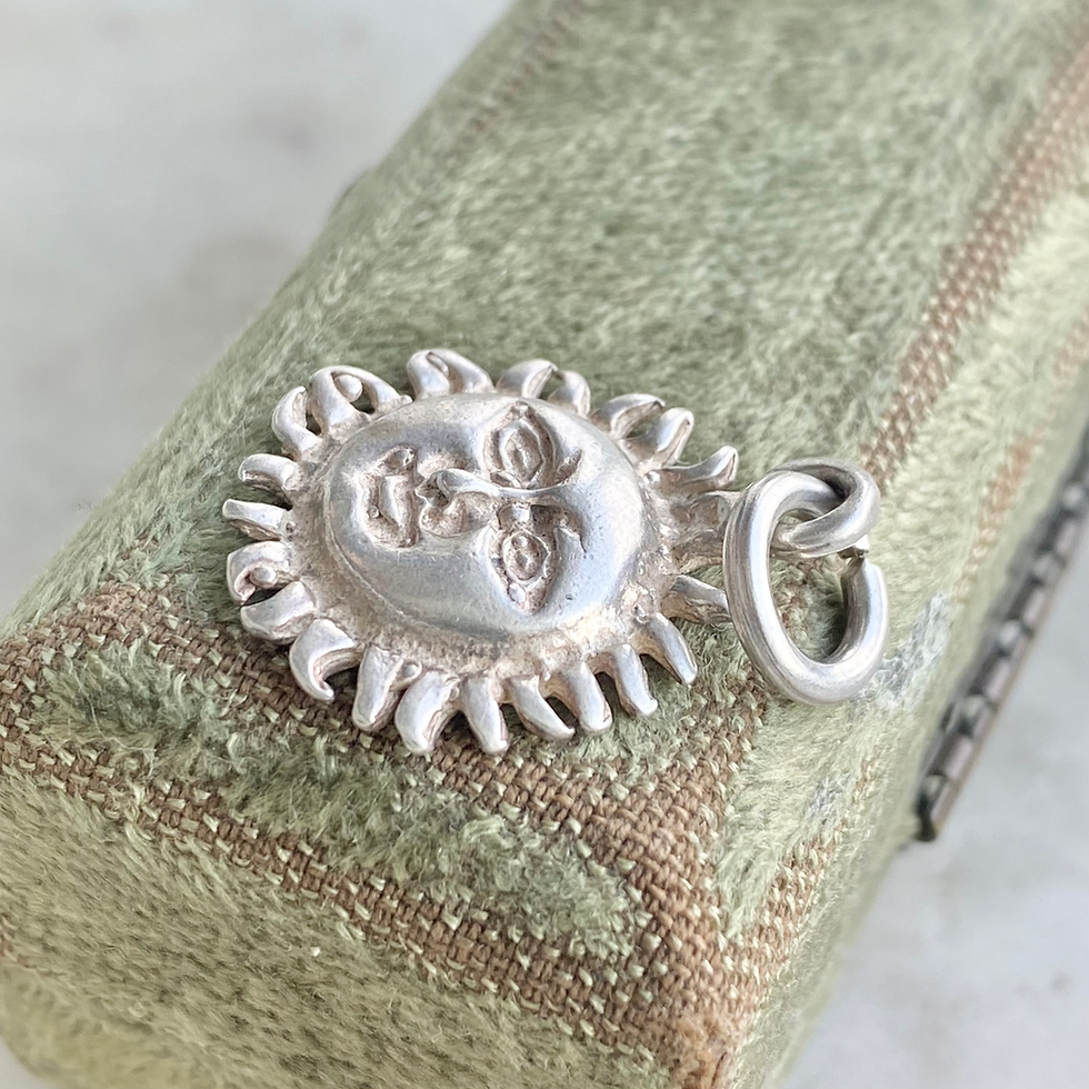 Thumbnail: Vintage sterling silver sun charm