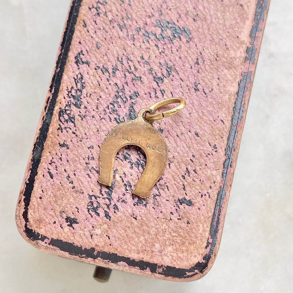 Thumbnail: Vintage rolled gold horseshoe lucky talisman charm (1)