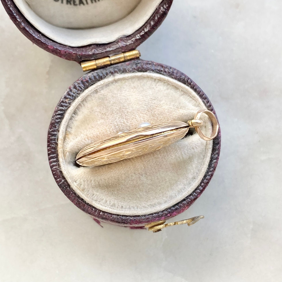 Thumbnail: Antique circa 1910 9ct gold and pearl moon and star pearl locket