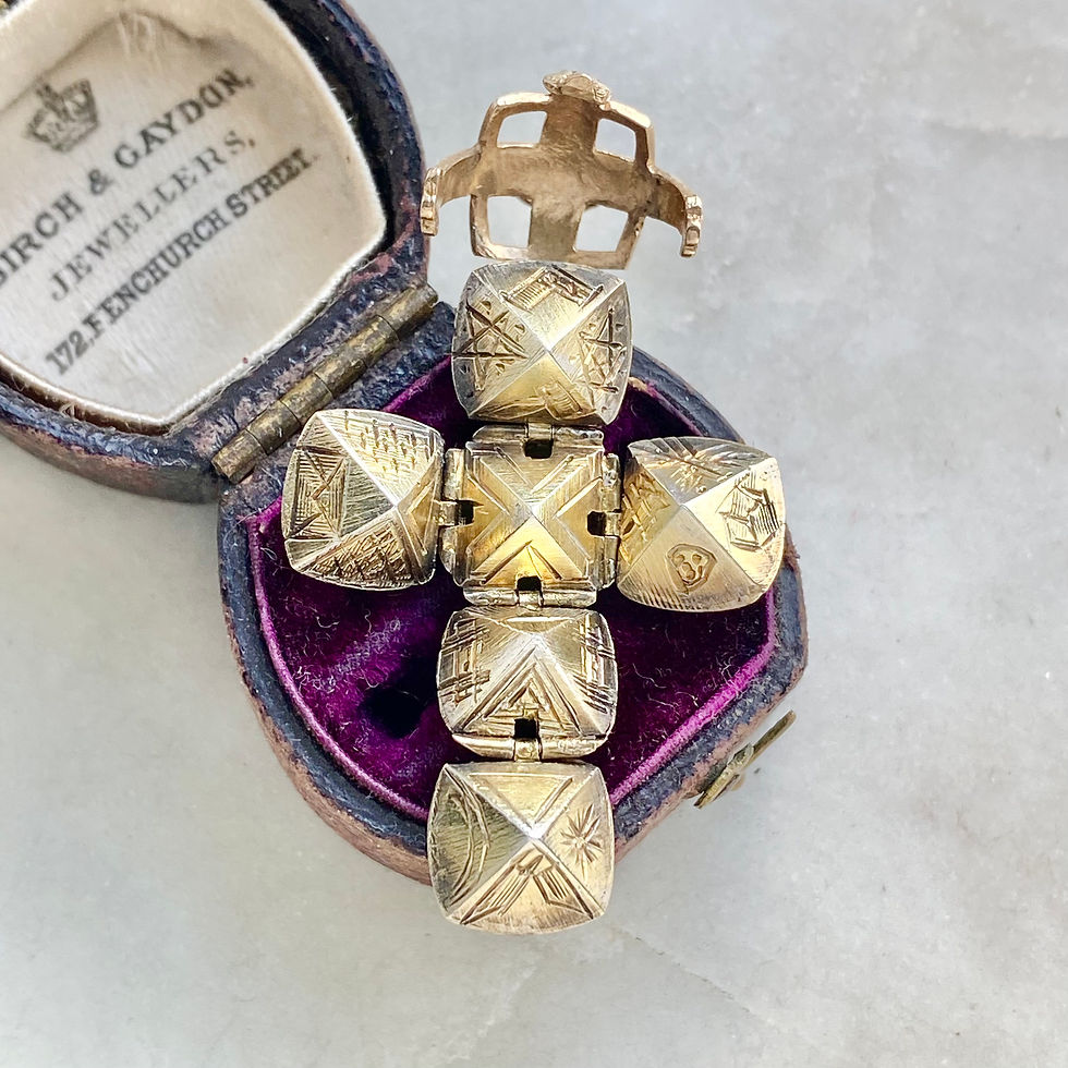 Thumbnail: Vintage 9ct gold over silver Masonic orb/ball charm/pendant