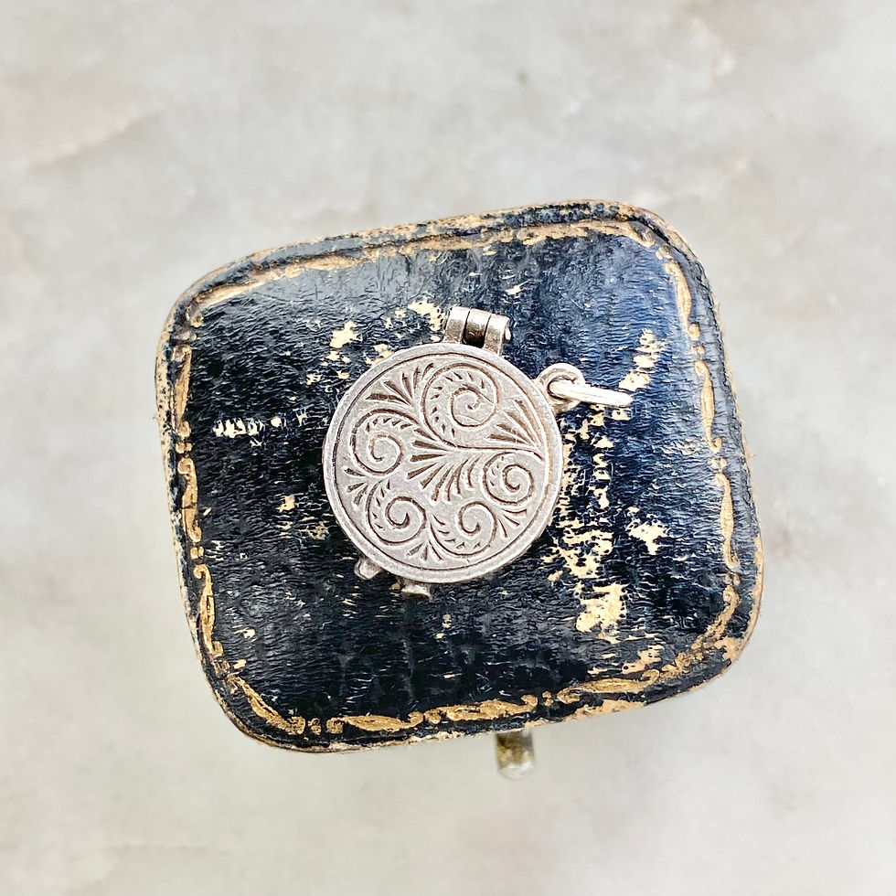 Thumbnail: Vintage sterling silver opening dartboard charm with pair of darts/arrows inside