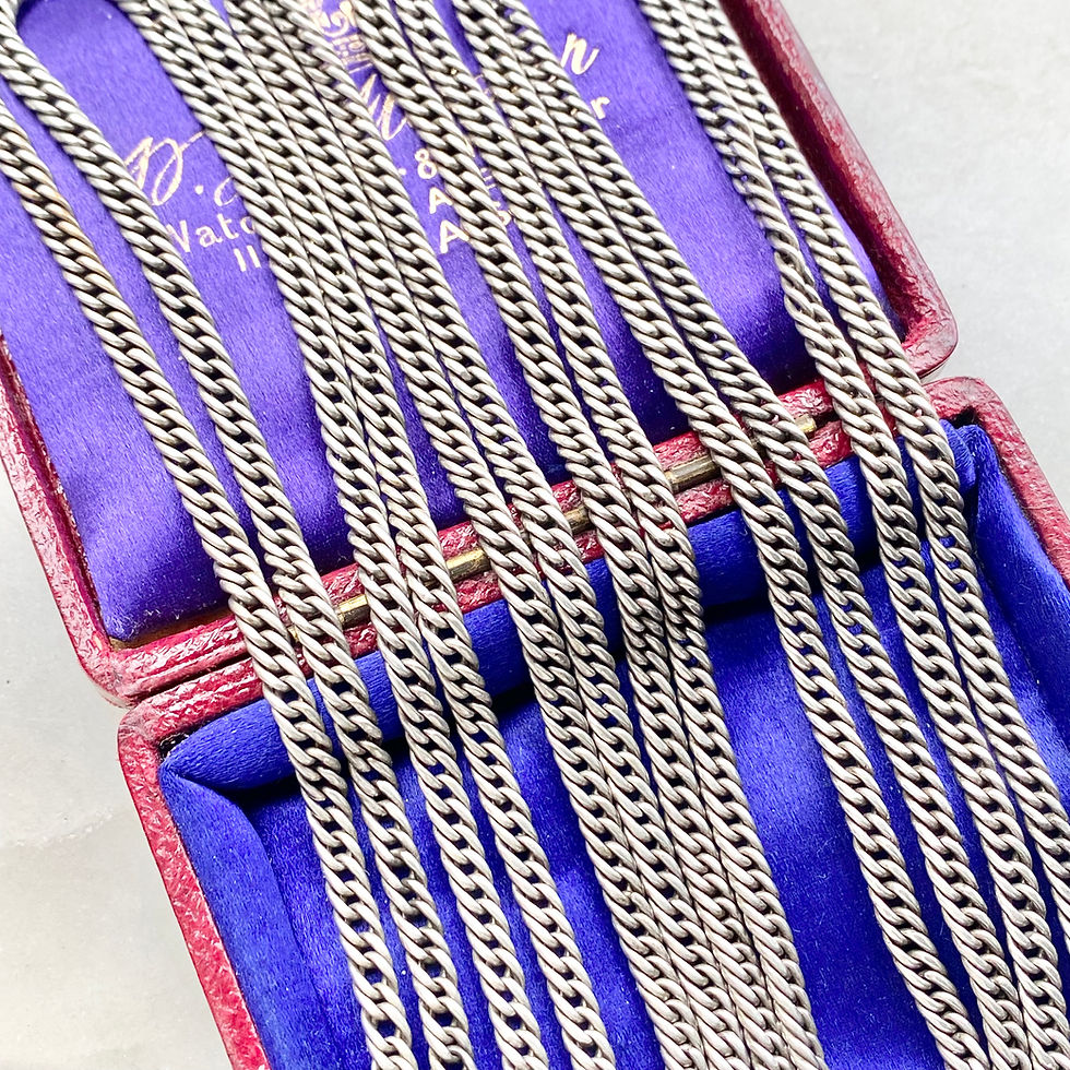 Thumbnail: Vintage 61 inch silver curb link long chain necklace with dog clip
