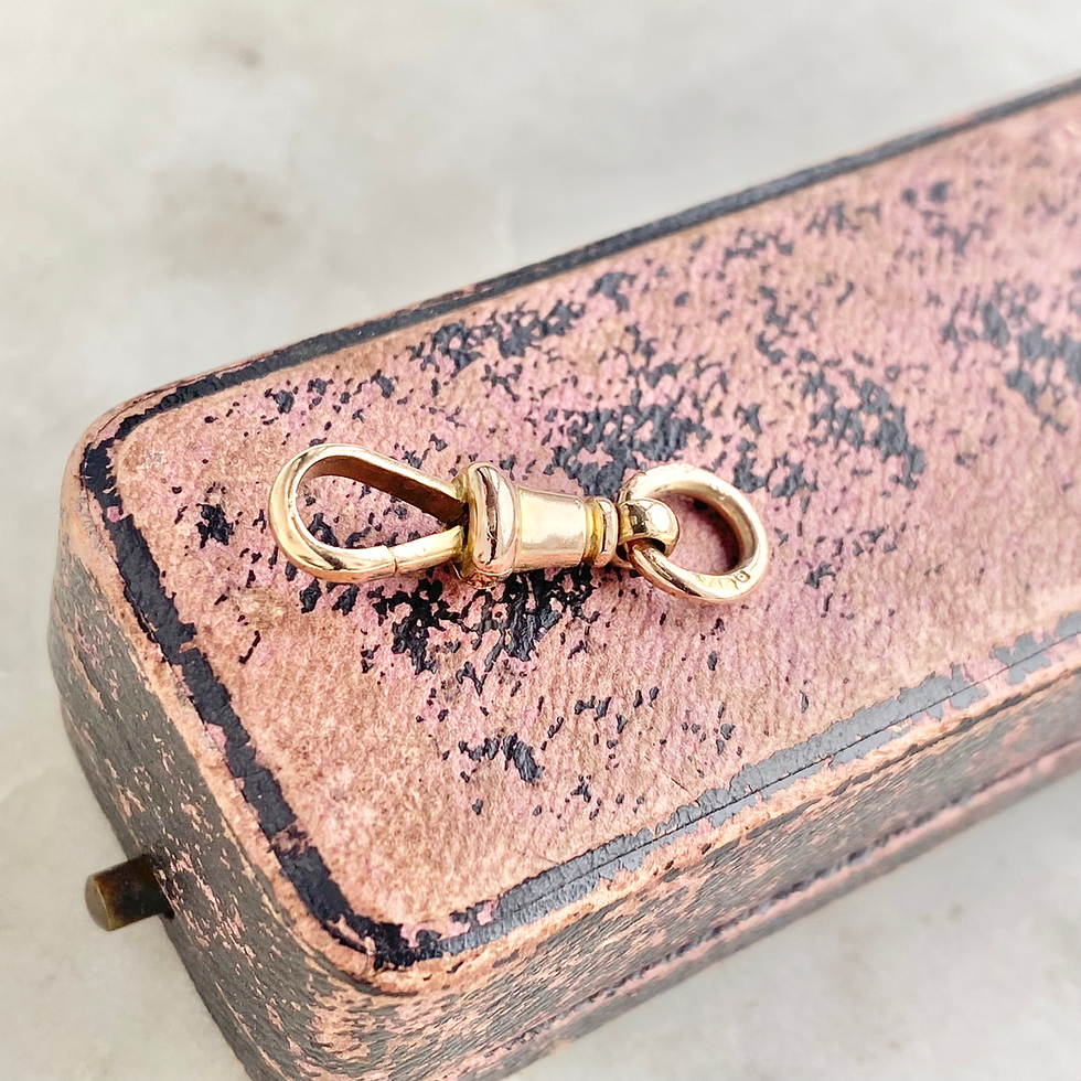 Thumbnail: Antique 9ct gold dog clip clasp charm holder