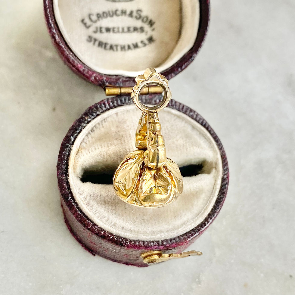 Thumbnail: Antique carnelian intaglio seal fob with a leaf 'Toujours le meme'