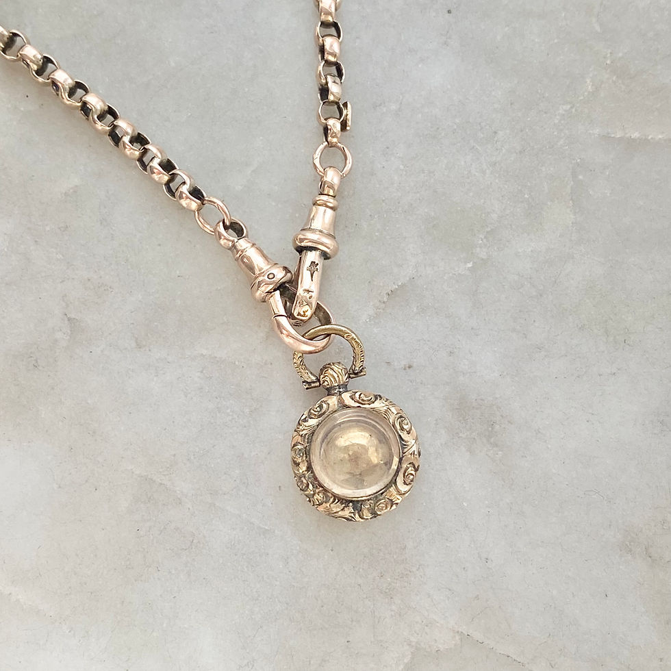 Thumbnail: Antique gold and gold cased opening rare miniature locket with glass window