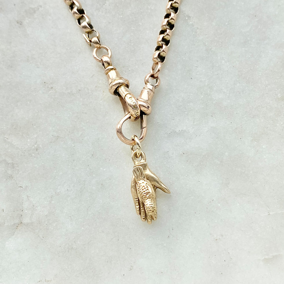 Thumbnail: Vintage 1964 9ct gold moving bird in hand charm