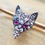Thumbnail: Vintage diamond, gold, silver and ruby fox head and riding crop brooch/pin