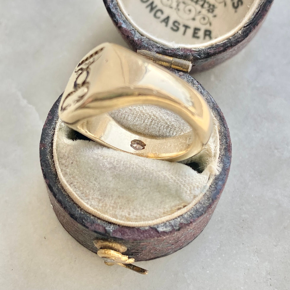 Thumbnail: Preloved 9ct gold entwined snakes signet ring
