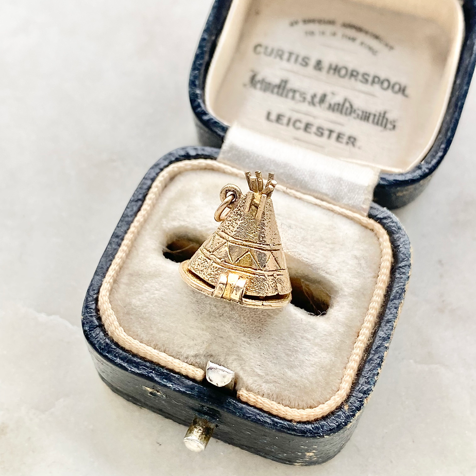 Thumbnail: Vintage 9ct gold opening teepee tent charm