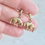 Thumbnail: Vintage 1988 9ct gold leopard drop earrings with post backs